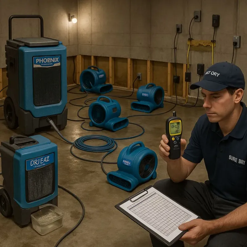 Structural Drying and Dehumidification process in Seymour, WI